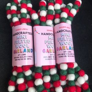 Trader Joe’s Mini Felted Wool Garland (3) NEW